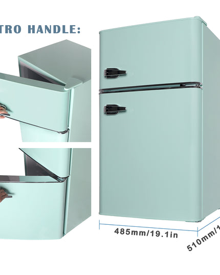 3,2 Kubikfuß (ca. 90 Liter) Retro-Minikühlschrank mit kompaktem Gefrierfach