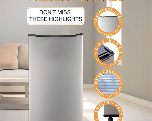 Congélateur vertical à dégivrage manuel de 2,8 pi³ (79 L) couleur argent